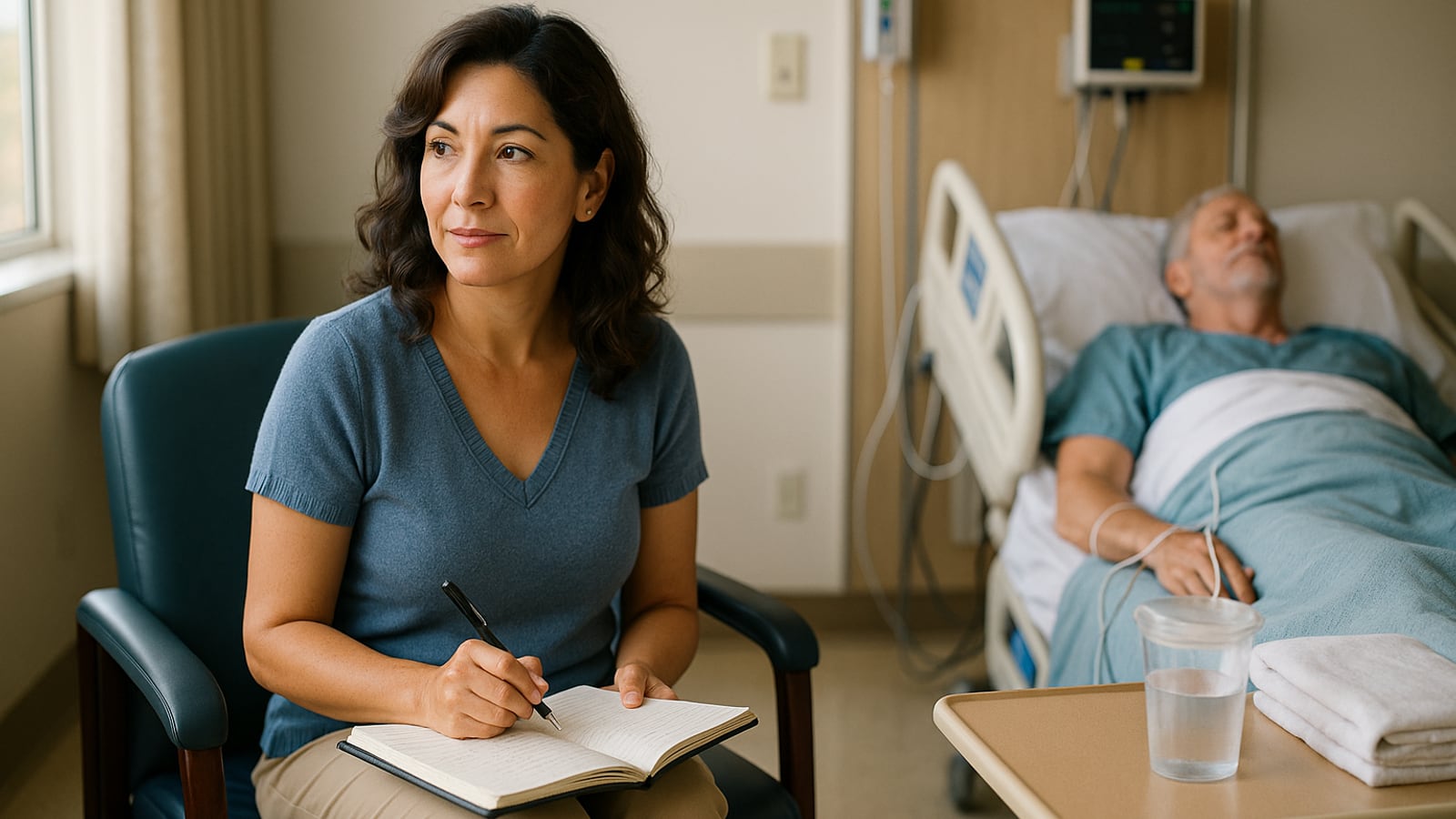 Caring for a husband who's seriously ill, without disappearing