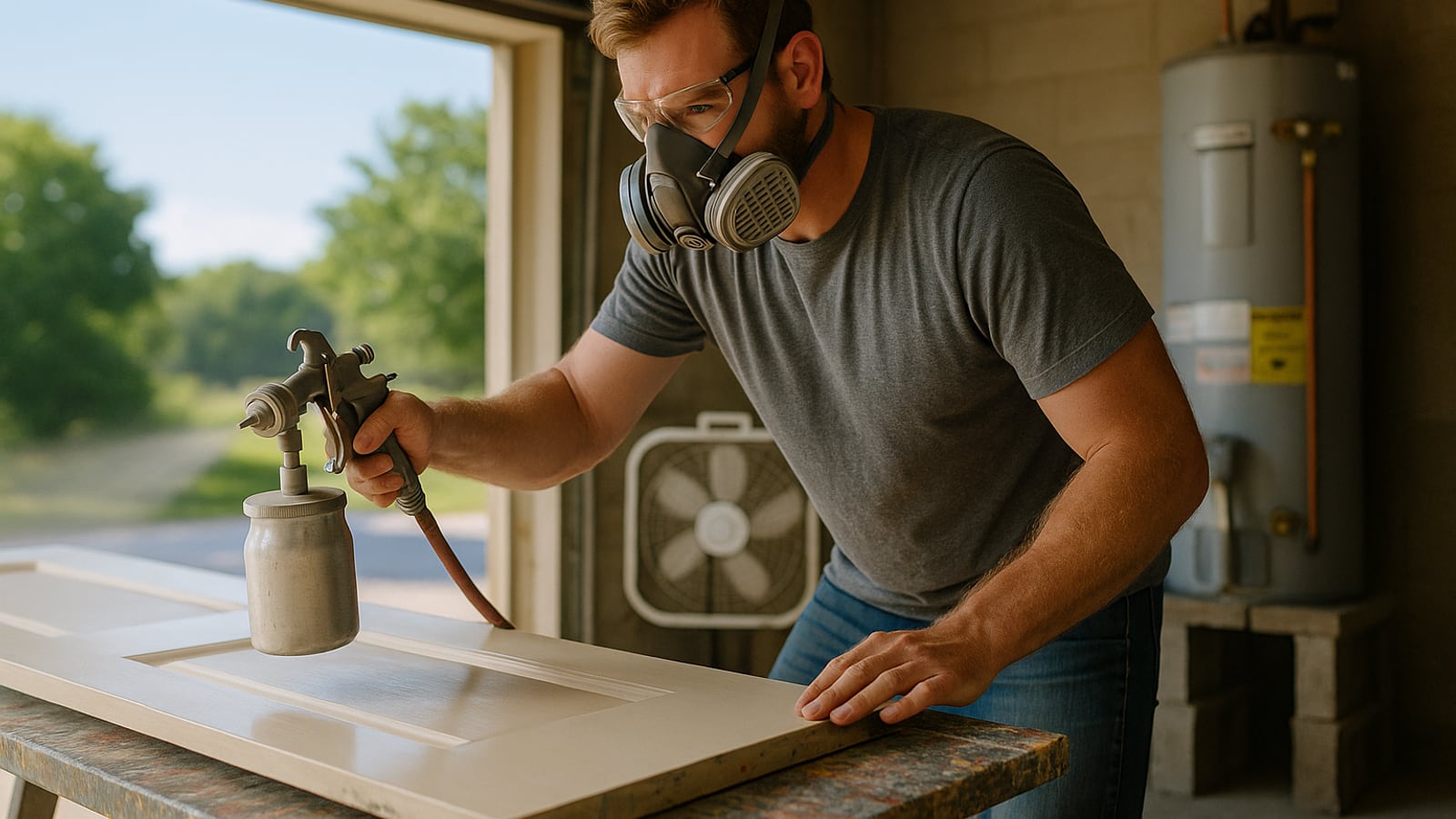 Cracking a window isn't ventilation when you're spraying