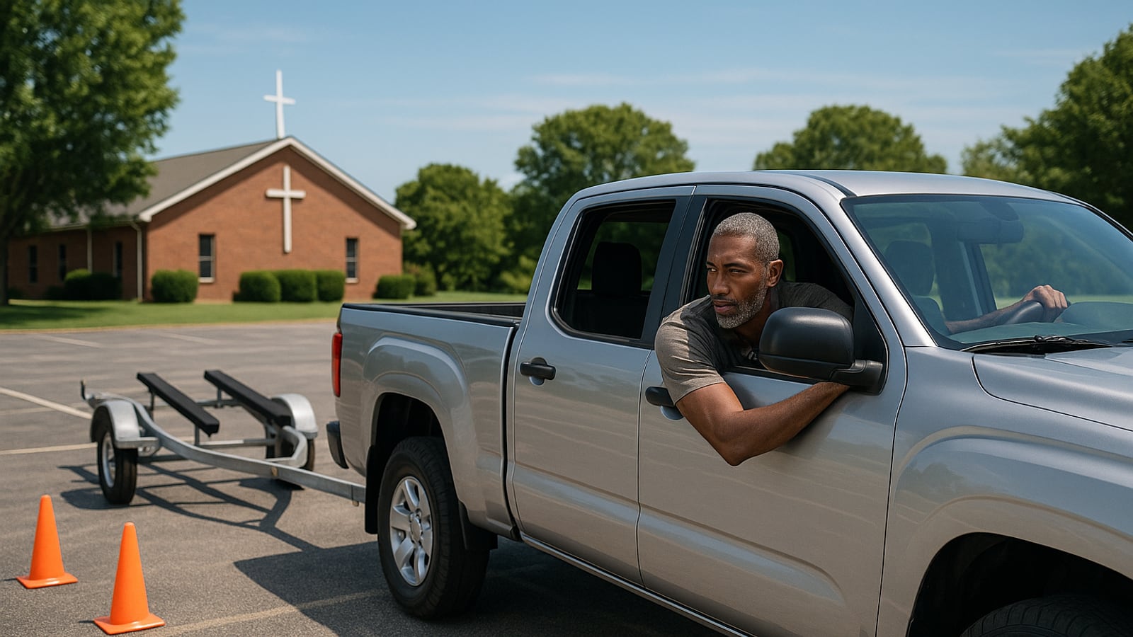 How to back a trailer before anyone is watching