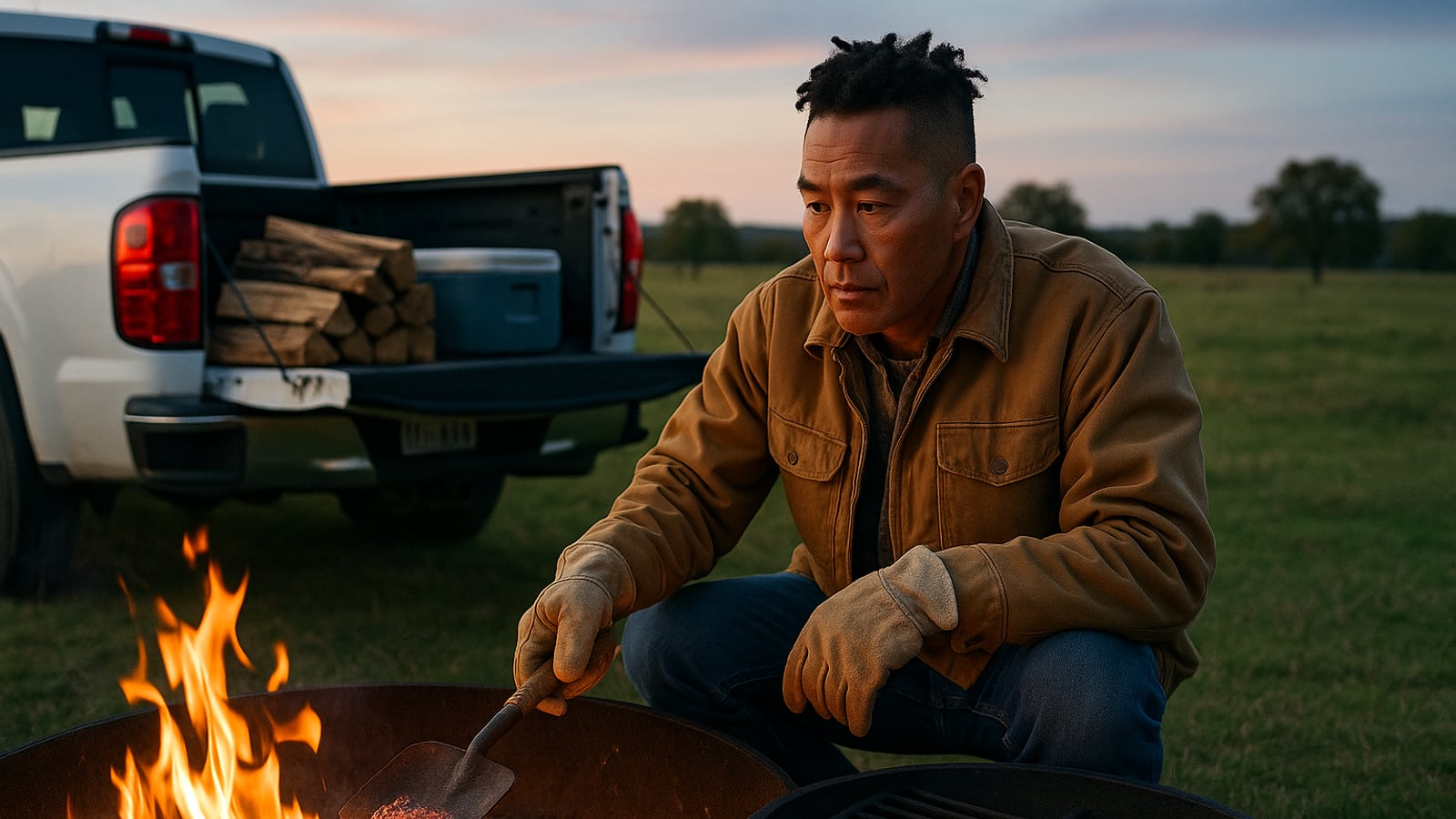 Start the fire an hour before you want to eat