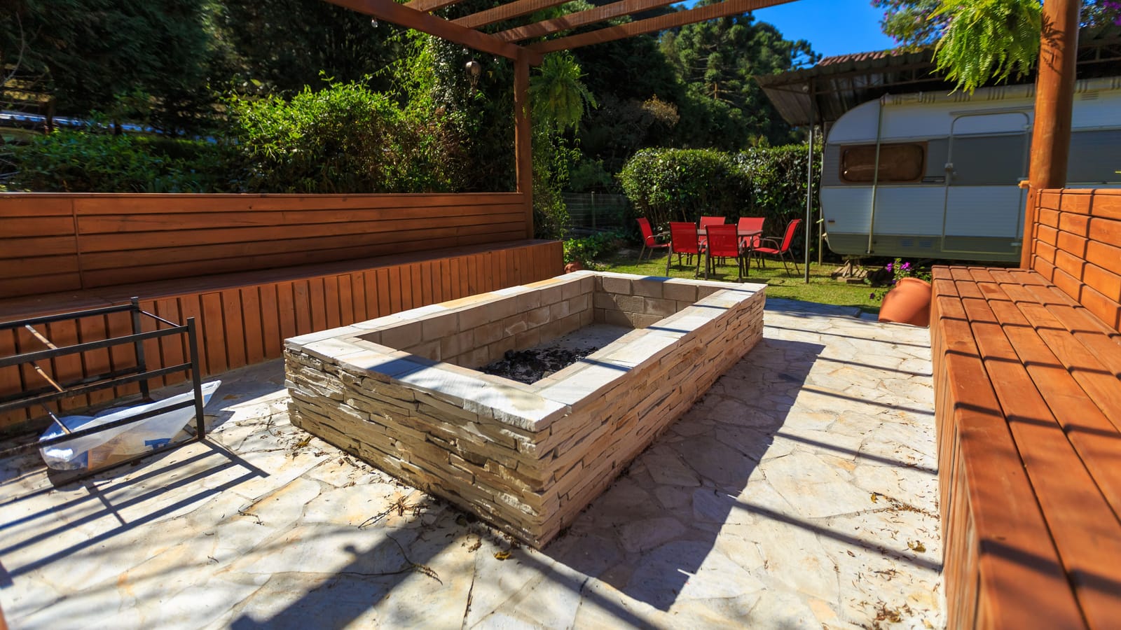 Firepit Saturday, Bench Sunday, Outdoor Kitchen Next Month