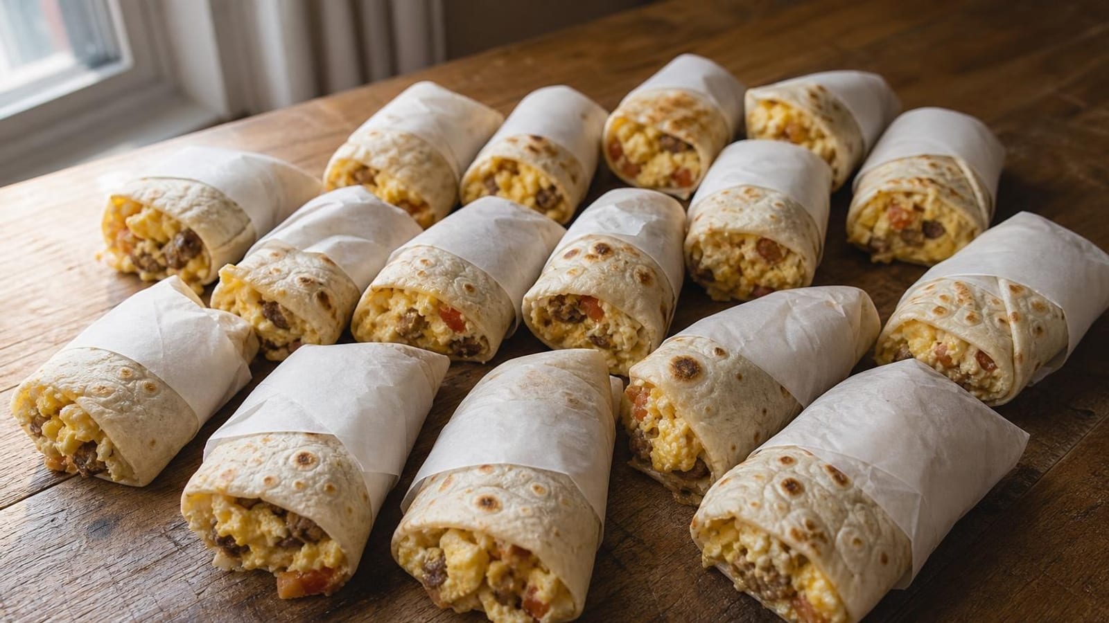 Sixteen Breakfast Burritos, One Sunday Afternoon